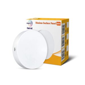 WIPRO GARNET 18 WATT ROUND RIMLESS SURFACE PANEL 6500K WP1183