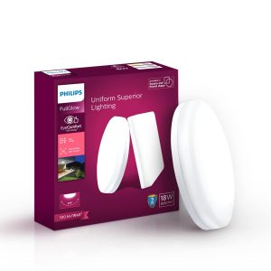 PHILIPS FULL GLOW   ROUND 18 WATT RIMLESS SURFACE CEILING LIGHT NATURAL WHITE PH1436