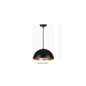 PHILIPS 582021 HEMIS DOUBLE LAYERED PENDANT MATT BLACK AND GOLD PH1709
