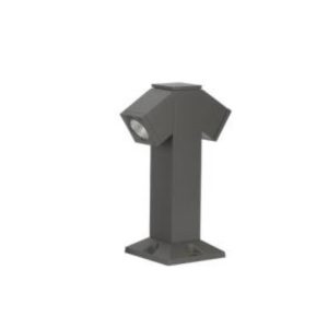 SUPERSCAPE premium aluminium 12 inch two side 2 x 5 watt LED bollard grey with top branded LED and high quality LED driver 3K K1286-S