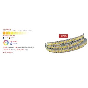 Ultra premium 2835 12V 240 LED per meter strip 100 watt 10 mm 5 meter roll without driver MEM198