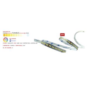 Ultra premium 2835 24V 240 LED per meter strip 100 watt 10 mm colour changing tunable 5 meter roll without driver MEM202