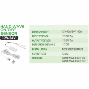 LEARC 12 - 24 volt hand wave on off sensor for cabinet and wardrobe lighting GS1513